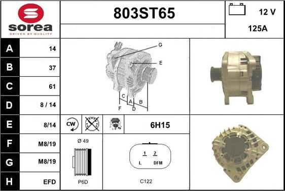 STARTCAR 803ST65 - Alternator furqanavto.az