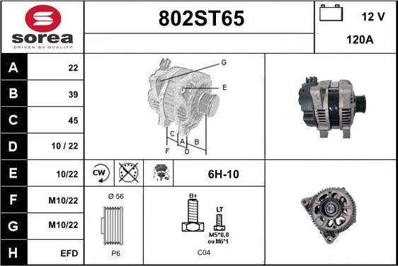 STARTCAR 802ST65 - Alternator furqanavto.az