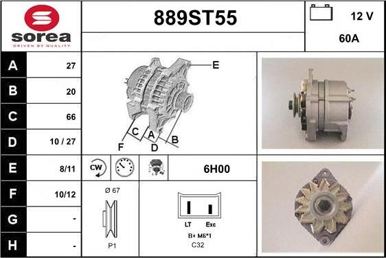 STARTCAR 889ST55 - Alternator furqanavto.az