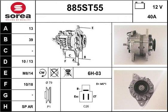 STARTCAR 885ST55 - Alternator furqanavto.az