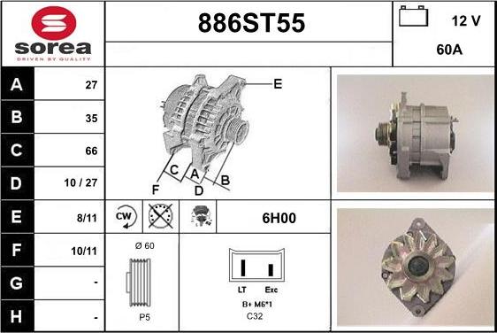 STARTCAR 886ST55 - Alternator furqanavto.az