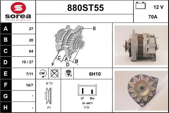 STARTCAR 880ST55 - Alternator furqanavto.az