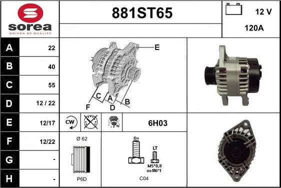 STARTCAR 881ST65 - Alternator furqanavto.az