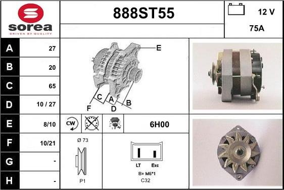 STARTCAR 888ST55 - Alternator furqanavto.az