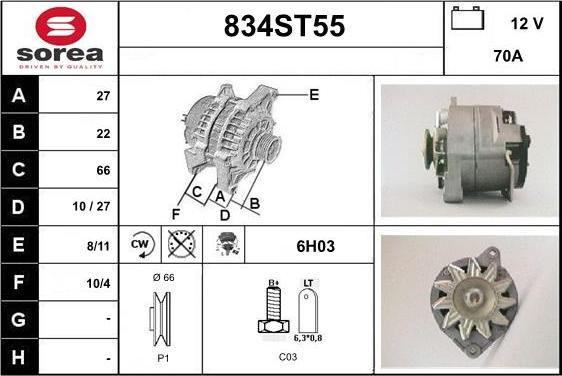 STARTCAR 834ST55 - Alternator furqanavto.az