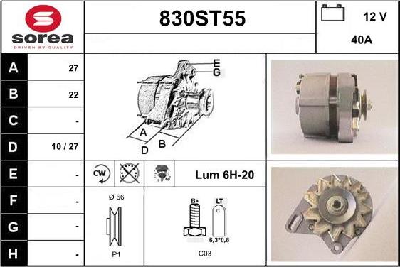 STARTCAR 830ST55 - Alternator furqanavto.az