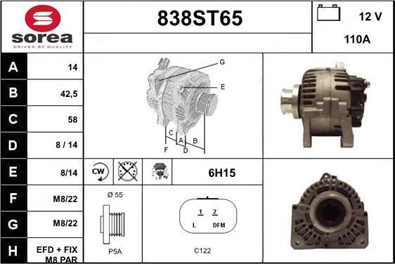 STARTCAR 838ST65 - Alternator furqanavto.az