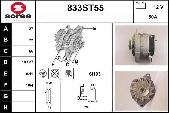 STARTCAR 833ST55 - Alternator furqanavto.az