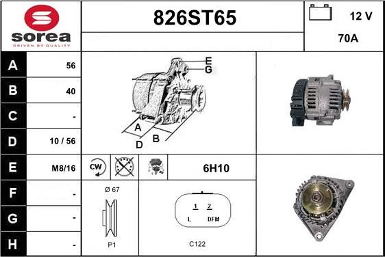 STARTCAR 826ST65 - Alternator furqanavto.az