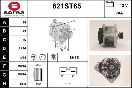 STARTCAR 821ST65 - Alternator furqanavto.az