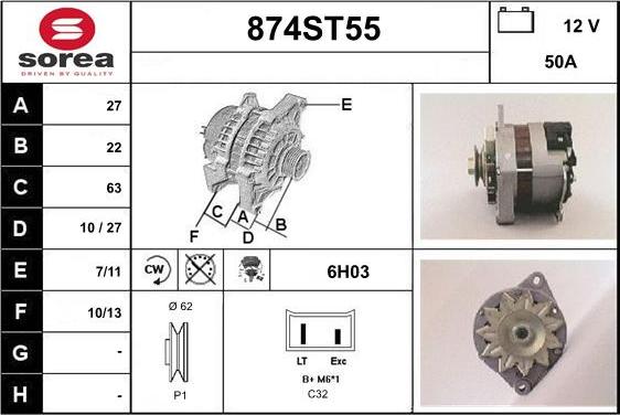 STARTCAR 874ST55 - Alternator furqanavto.az