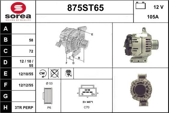 STARTCAR 875ST65 - Alternator furqanavto.az