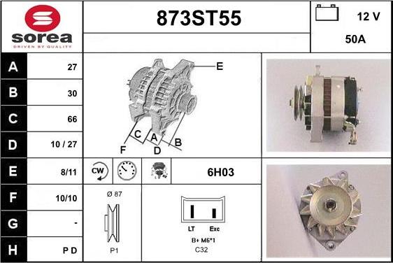 STARTCAR 873ST55 - Alternator furqanavto.az