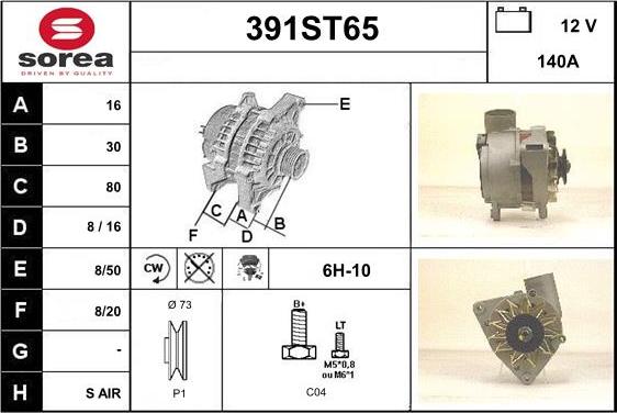 STARTCAR 391ST65 - Alternator furqanavto.az