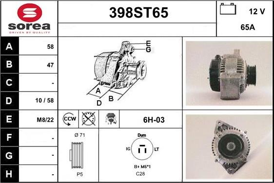 STARTCAR 398ST65 - Alternator furqanavto.az