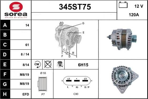 STARTCAR 345ST75 - Alternator furqanavto.az