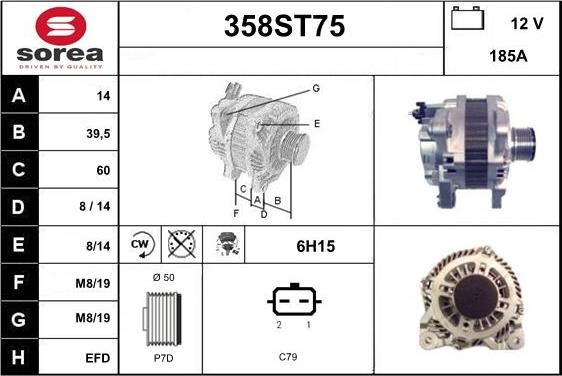 STARTCAR 358ST75 - Alternator furqanavto.az