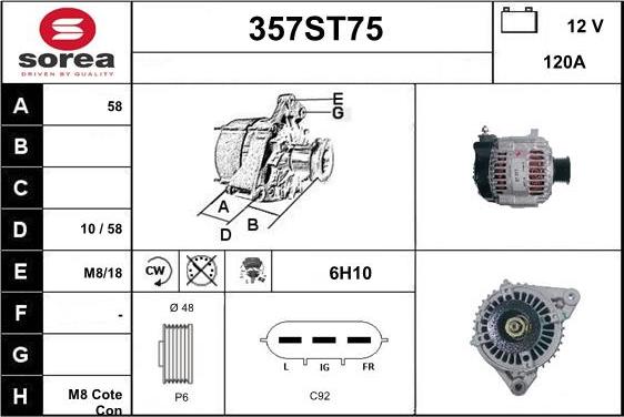 STARTCAR 357ST75 - Alternator furqanavto.az