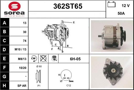 STARTCAR 362ST65 - Alternator furqanavto.az