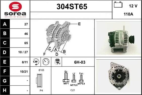 STARTCAR 304ST65 - Alternator furqanavto.az