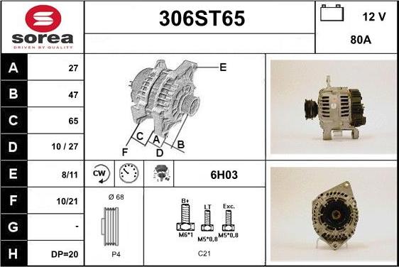 STARTCAR 306ST65 - Alternator furqanavto.az