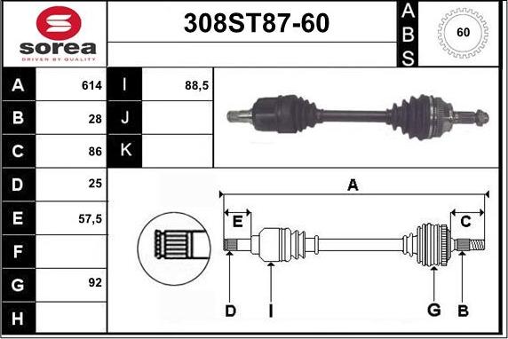 STARTCAR 308ST87-60 - Sürücü mili furqanavto.az