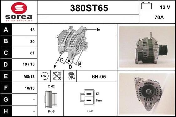 STARTCAR 380ST65 - Alternator furqanavto.az