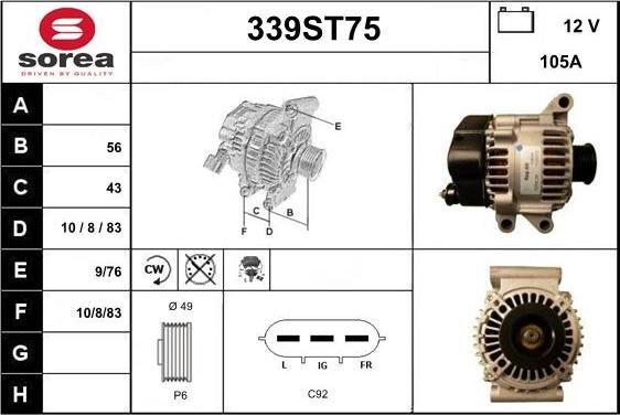 STARTCAR 339ST75 - Alternator furqanavto.az