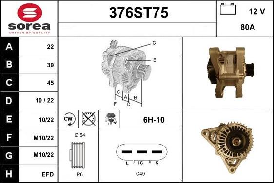 STARTCAR 376ST75 - Alternator furqanavto.az