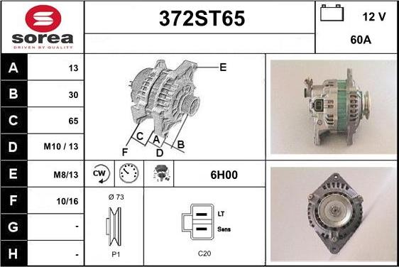 STARTCAR 372ST65 - Alternator furqanavto.az