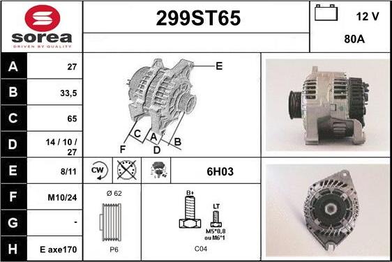 STARTCAR 299ST65 - Alternator furqanavto.az