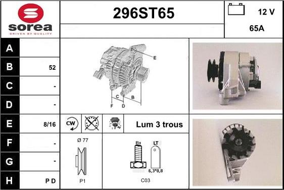 STARTCAR 296ST65 - Alternator furqanavto.az