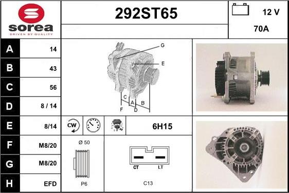 STARTCAR 292ST65 - Alternator furqanavto.az