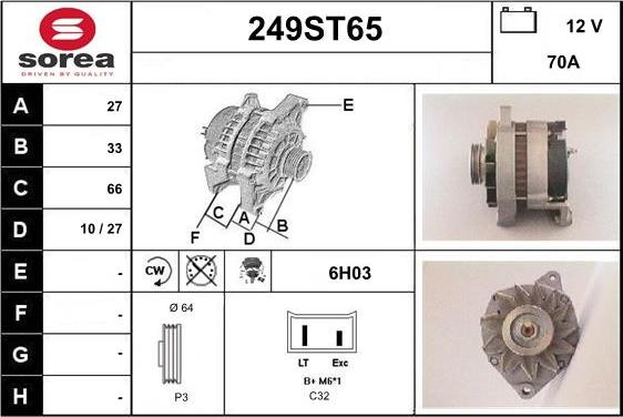 STARTCAR 249ST65 - Alternator furqanavto.az