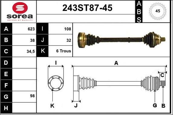 STARTCAR 243ST87-45 - Sürücü mili furqanavto.az