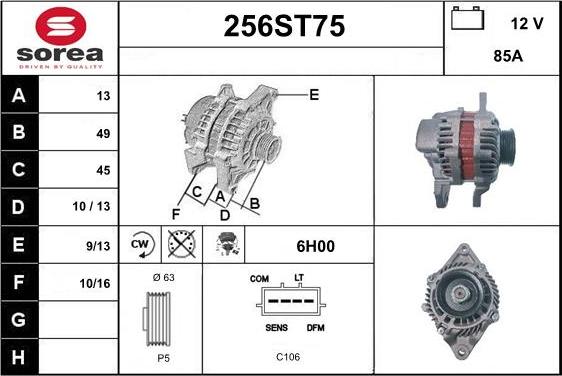 STARTCAR 256ST75 - Alternator furqanavto.az