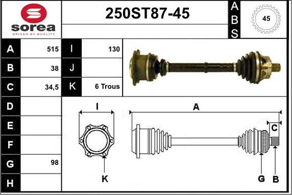 STARTCAR 250ST87-45 - Sürücü mili furqanavto.az