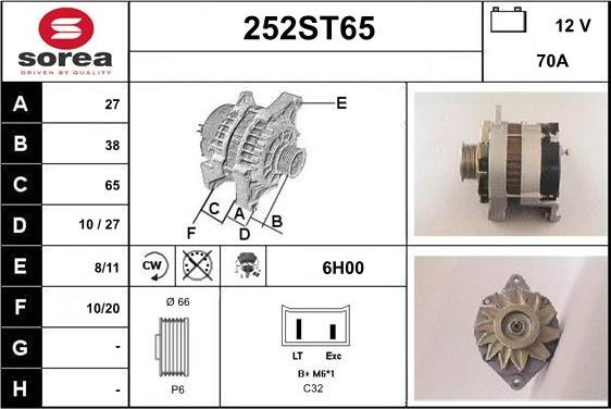 STARTCAR 252ST65 - Alternator furqanavto.az