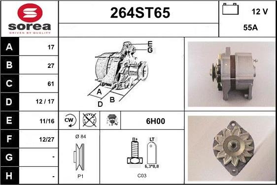 STARTCAR 264ST65 - Alternator furqanavto.az