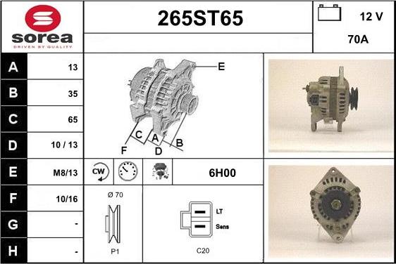 STARTCAR 265ST65 - Alternator furqanavto.az