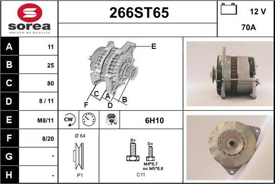 STARTCAR 266ST65 - Alternator furqanavto.az