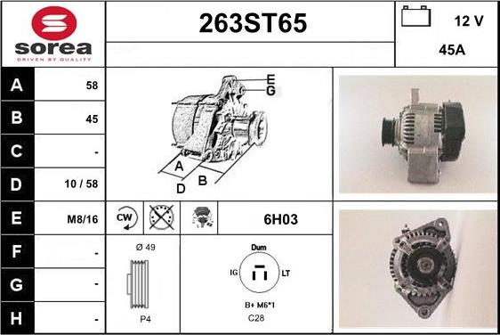 STARTCAR 263ST65 - Alternator furqanavto.az