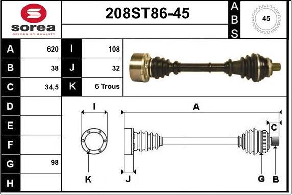 STARTCAR 208ST86-45 - Sürücü mili furqanavto.az