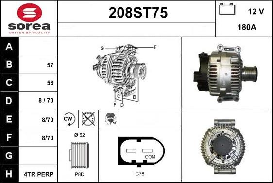 STARTCAR 208ST75 - Alternator furqanavto.az