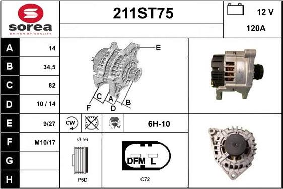 STARTCAR 211ST75 - Alternator furqanavto.az