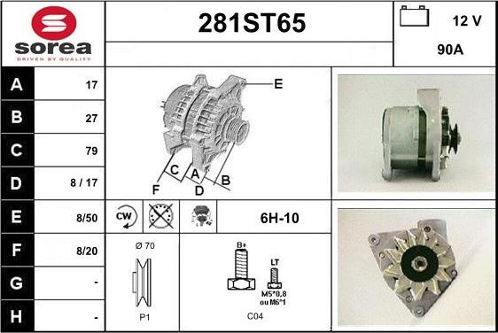 STARTCAR 281ST65 - Alternator furqanavto.az