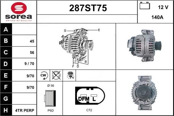 STARTCAR 287ST75 - Alternator furqanavto.az