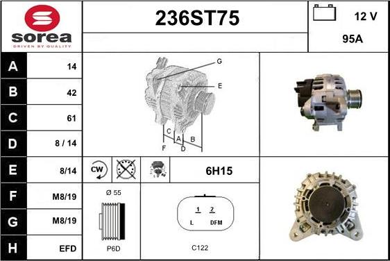 STARTCAR 236ST75 - Alternator furqanavto.az