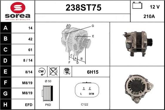 STARTCAR 238ST75 - Alternator furqanavto.az