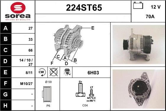 STARTCAR 224ST65 - Alternator furqanavto.az